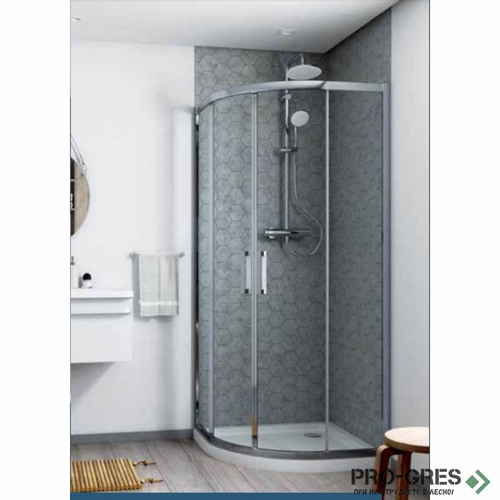 Душ кабина овална Connect 2 сребро 100x100cm Ideal Standart K9252ЕО