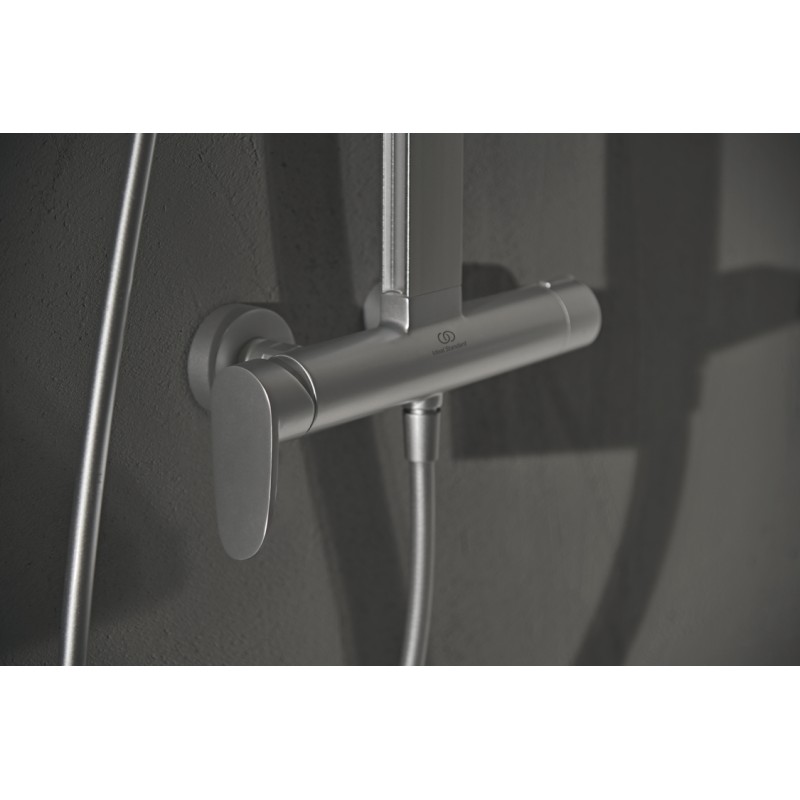 Душ система със стенен смесител,ръчен душ и пита, сребриста, IDEAL STANDARD CERAFLOW ALU+ BD584SI