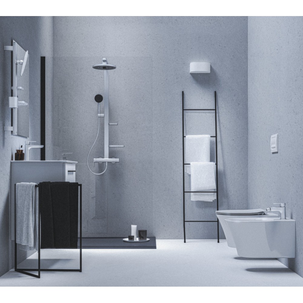 Душ система със стенен смесител,ръчен душ и пита, сребриста, IDEAL STANDARD CERAFLOW ALU+ BD584SI