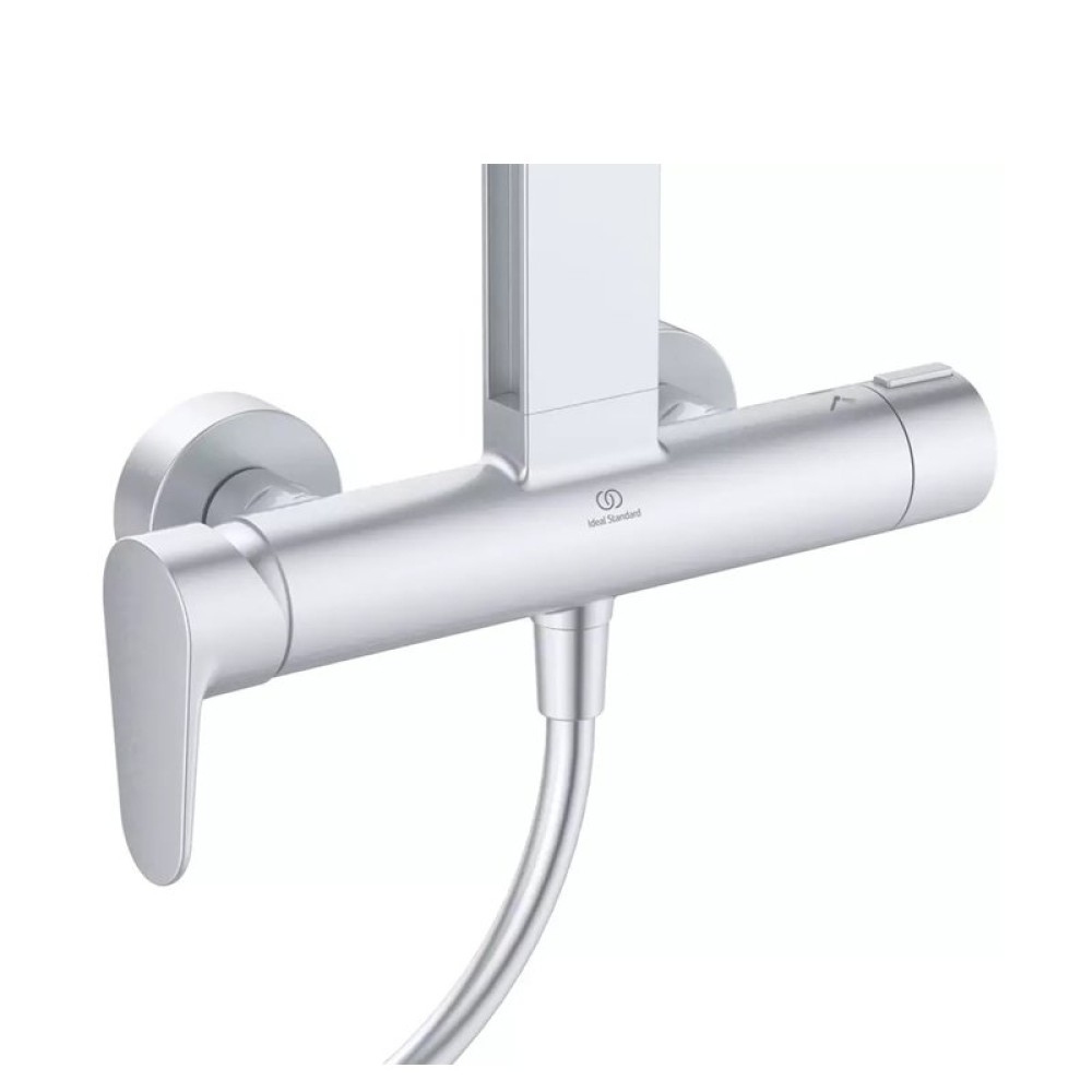 Душ система със стенен смесител,ръчен душ и пита, сребриста, IDEAL STANDARD CERAFLOW ALU+ BD584SI