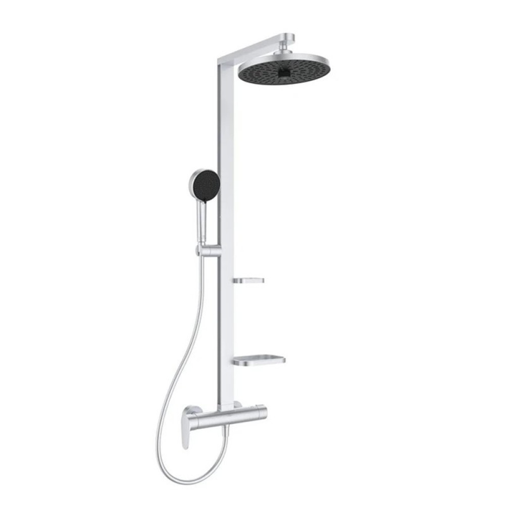 Душ система със стенен смесител,ръчен душ и пита, сребриста, IDEAL STANDARD CERAFLOW ALU+ BD584SI
