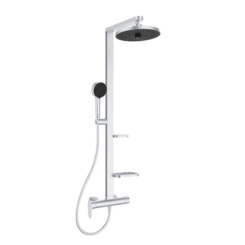 Душ система със стенен смесител,ръчен душ и пита, сребриста, IDEAL STANDARD CERAFLOW ALU+ BD584SI