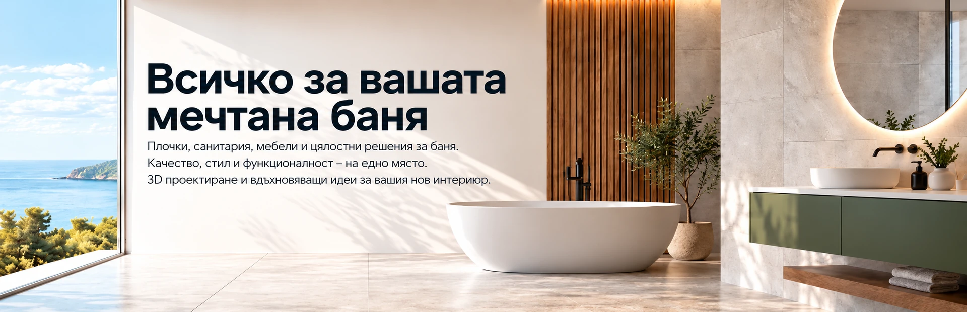 Обзавеждане за баня, плочки, мебели и 3D проектиране