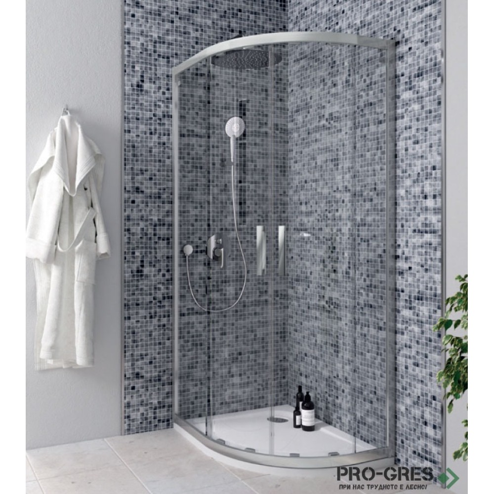 Душ кабина овална Connect 2 сребро 100x100cm Ideal Standart K9252ЕО