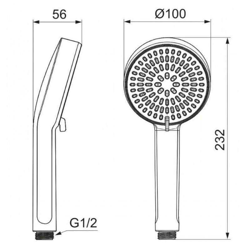 Idealrain Alu+ 2-функционален ръчен душ Ø100 mm, цвят розе, Ideal Standart, BD580RO