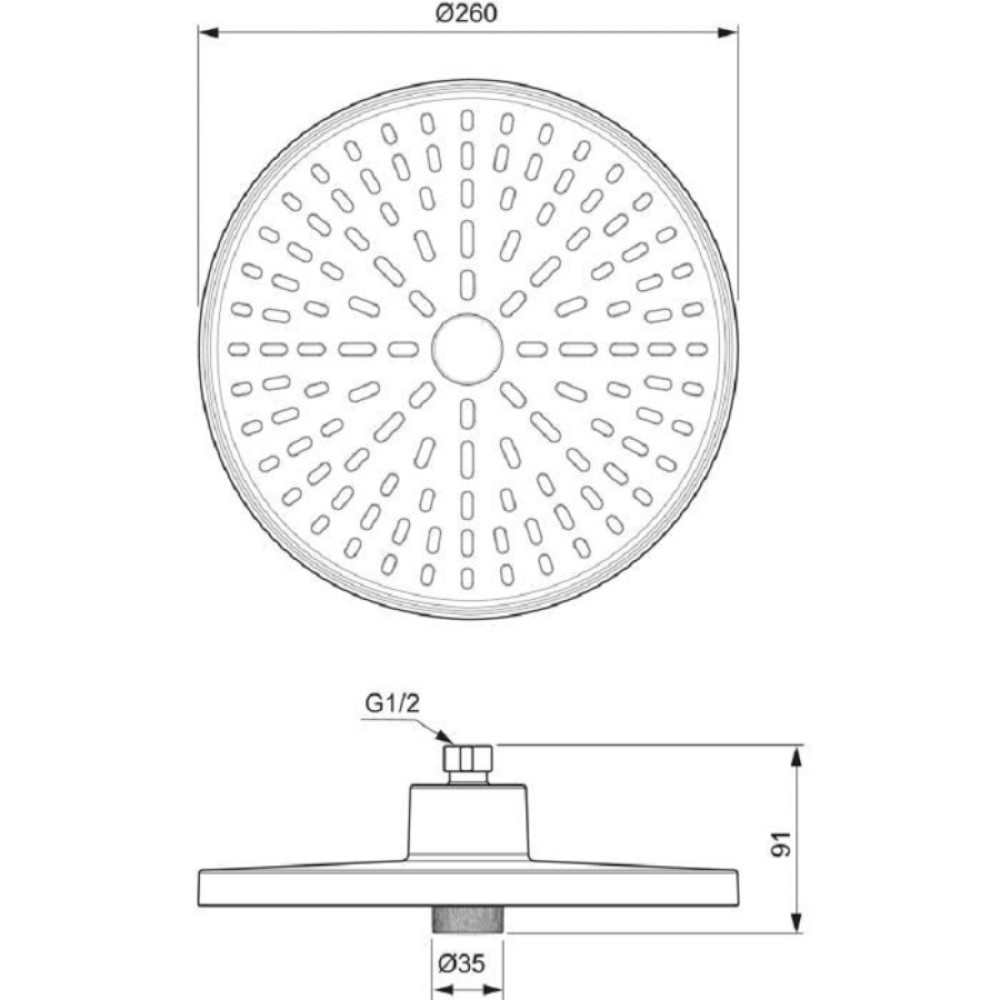 Idealrain Alu+ 2-функционална душ глава 260 mm, цвят розе, Ideal Standart, BD581RO