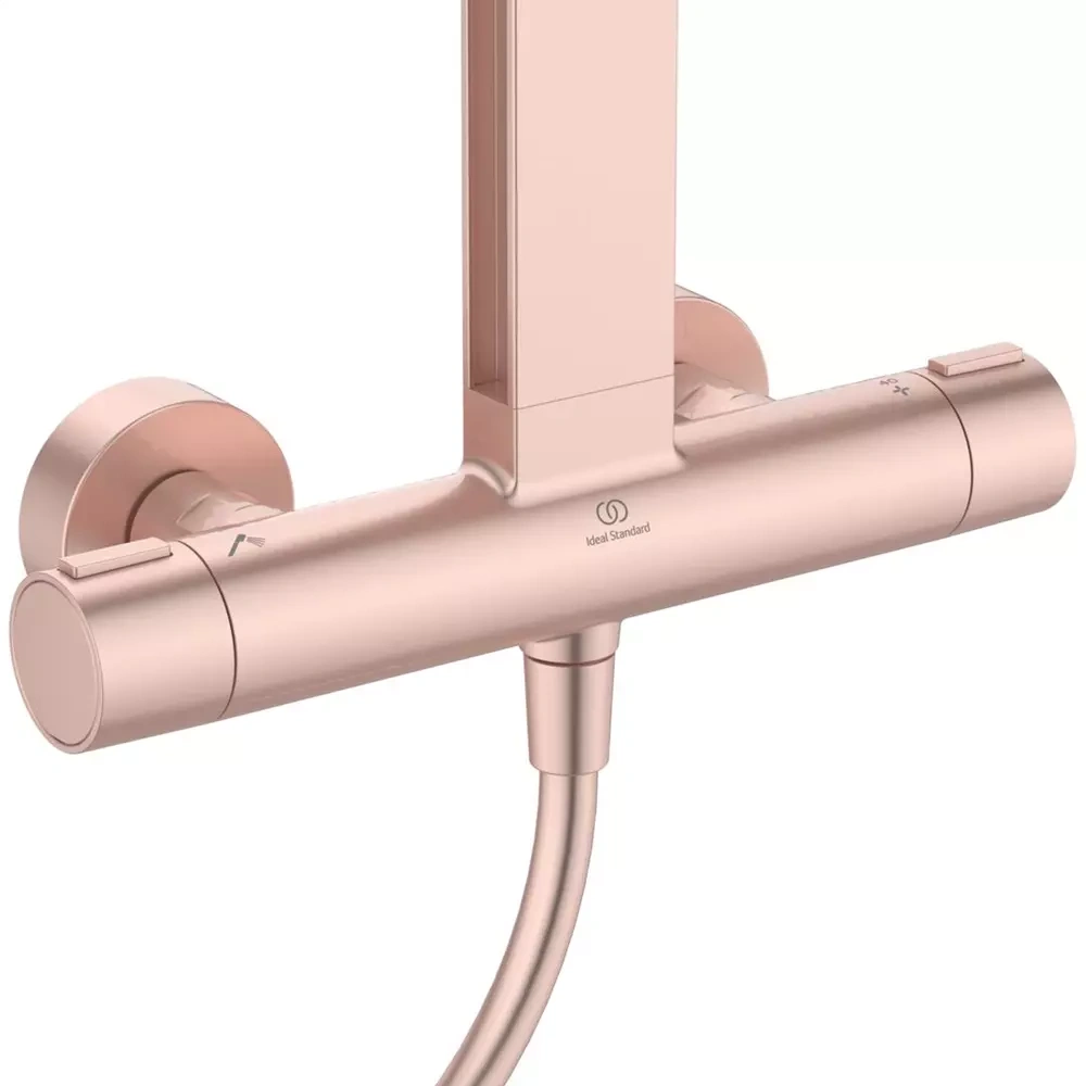 Душ система Ceratherm ALU+ със стенен термостатен смесител за душ, розе BD583RO