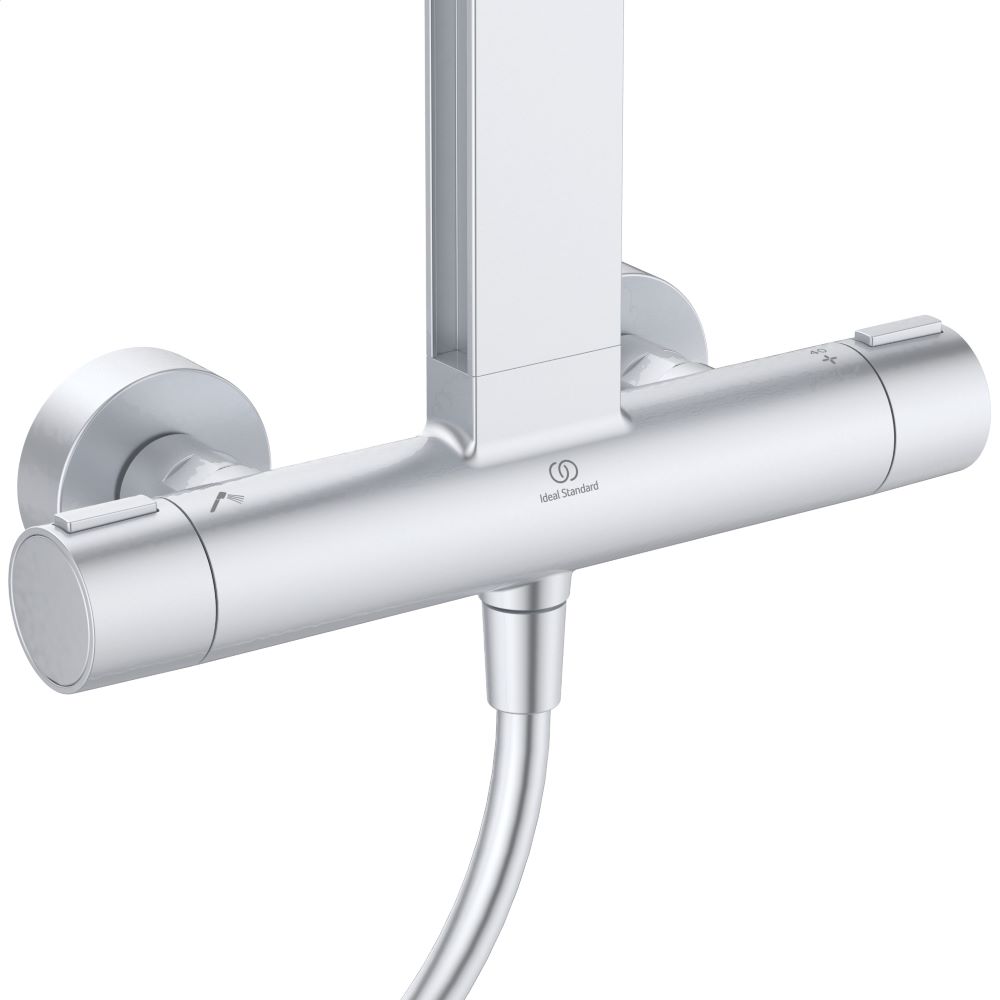 Душ система с термостатен смесител,душ пита ръчен душ сребриста Ideal Standard Ceratherm Alu+BD583SI