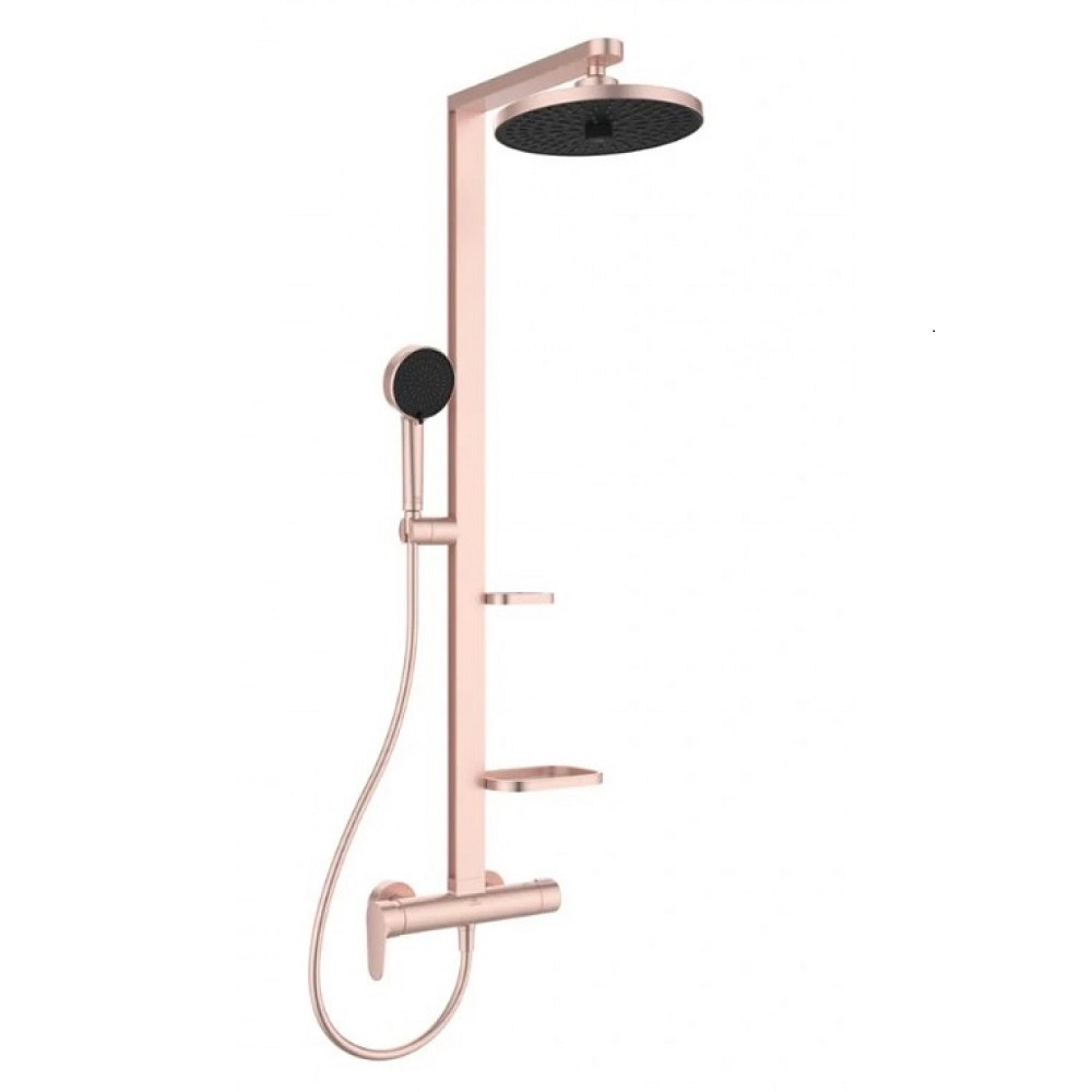 Душ система Ceraflow ALU+ стенен едноръкохватков смесител за душ, цвят розе BD584RO
