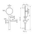 ALU+ окачване 700 mm с аксесоари (увеличително огледало x3, 200 mm, полица, сапуниера и чаша), цвят розе BD589RO
