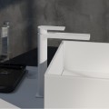 Едноръкохватков смесител за мивка купа, бял мат AQG ALPHA 01ALP120BL