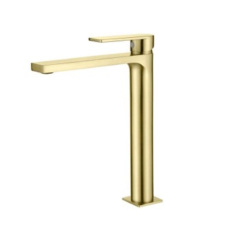 Едноръкохватков смесител за мивка купа, драскано злато/Brushed gold AQG ALPHA 01ALP120OC 