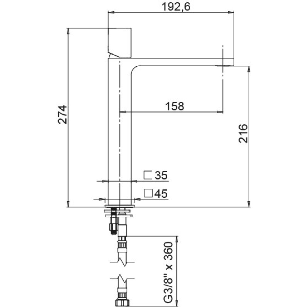 Едноръкохватков смесител за мивка купа, хром AQG QB 01QBE120CR