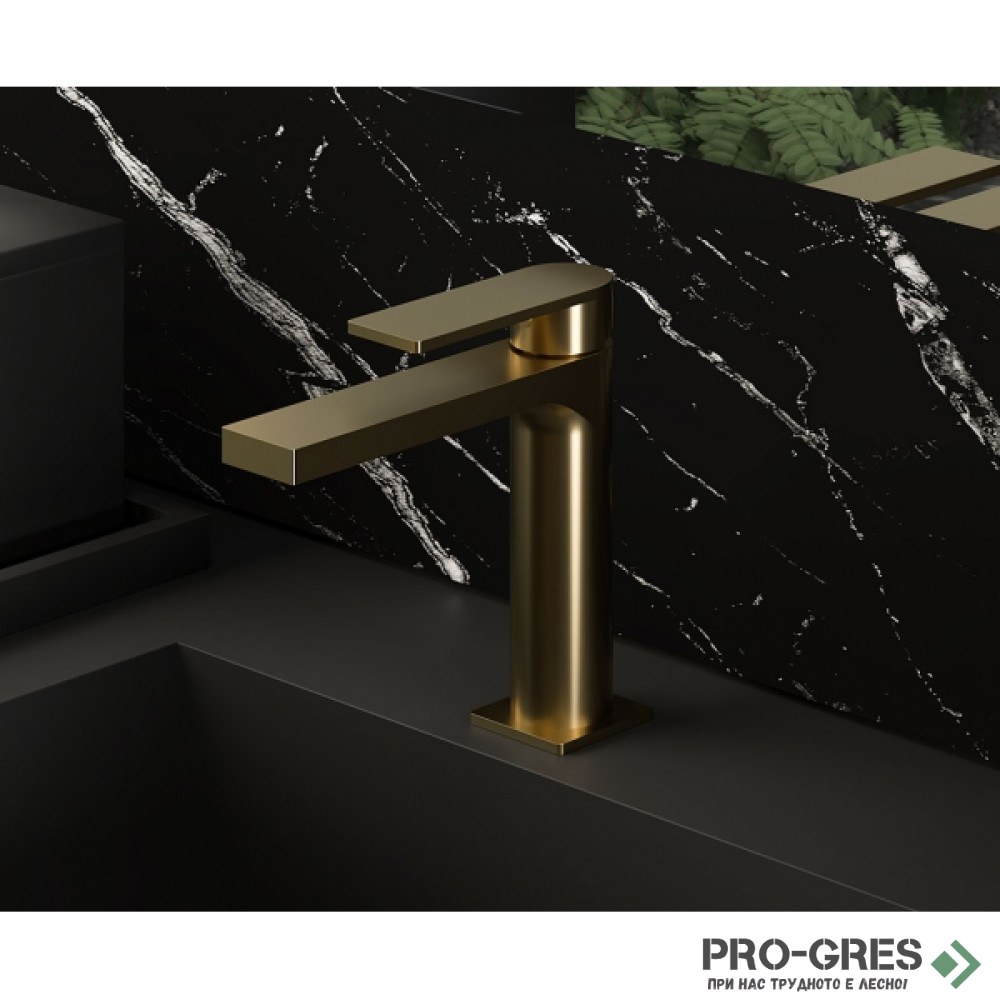 Едноръкохватков смесител за мивка, драскано злато/Brushed gold AQG ALPHA 01ALP100OC