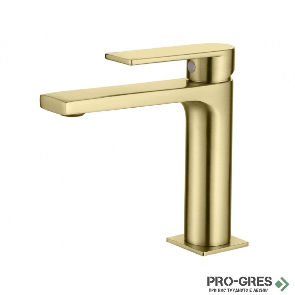 Едноръкохватков смесител за мивка, драскано злато/Brushed gold AQG ALPHA 01ALP100OC