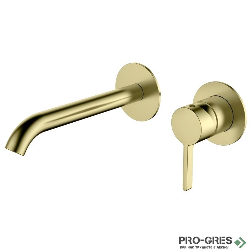 Стенен смесител за вграждане за мивка драскано злато AQG URBAN FLOW TWO 01URF160OC