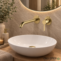 Стенен смесител за вграждане за мивка драскано злато AQG URBAN FLOW TWO 01URF160OC