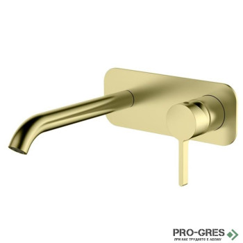 Стенен смесител за вграждане за мивка драскано злато AQG URBAN FLOW ONE 01URF170OC