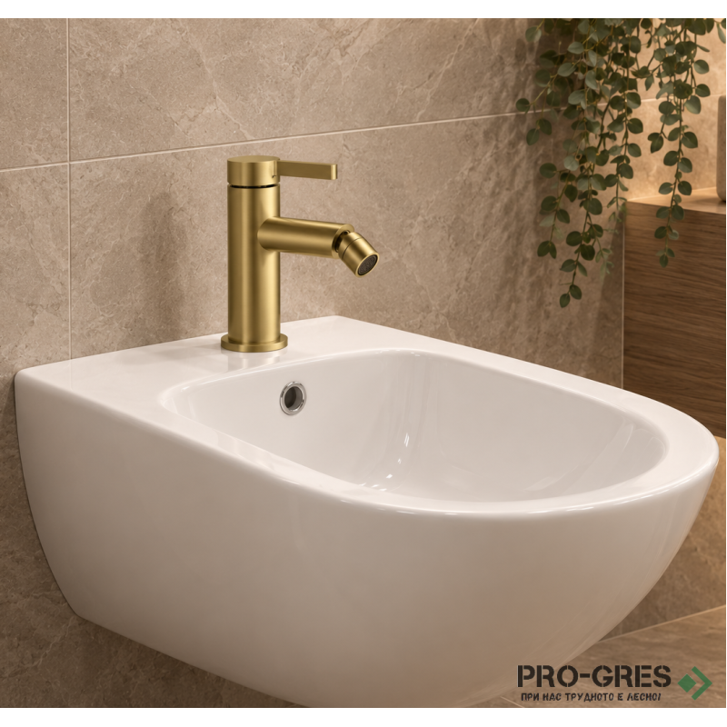 Смесител за биде драскано злато AQG Urban Flow 01URF200OC