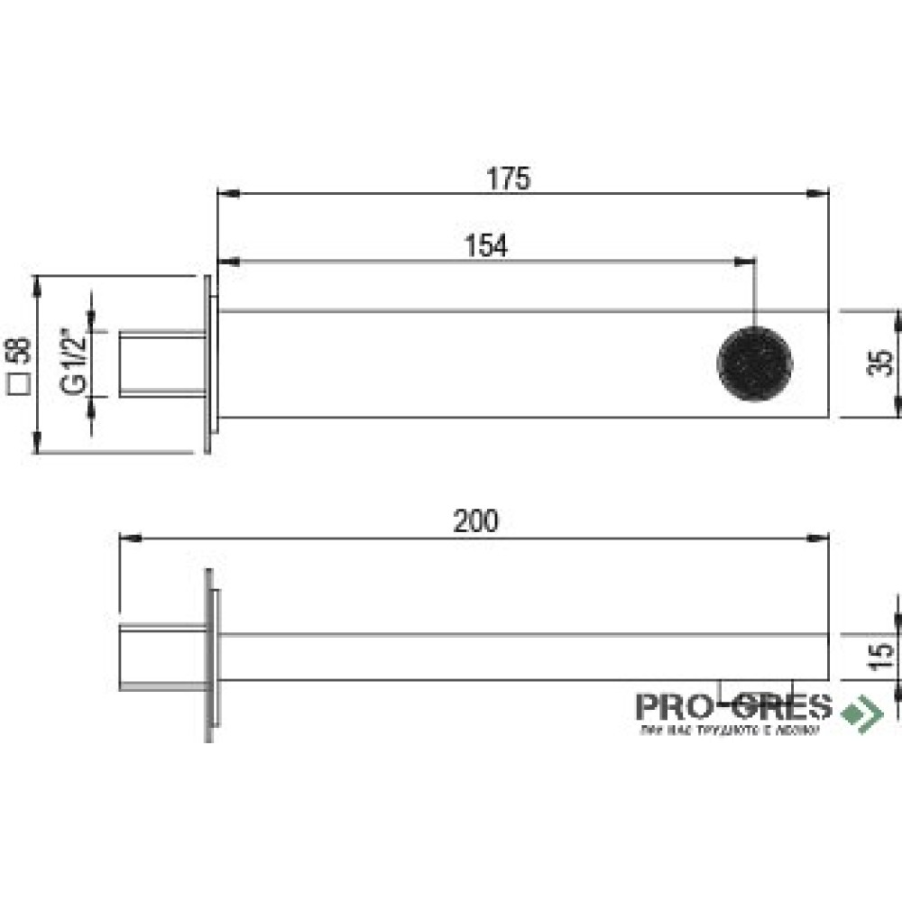Душ система с чучур,слим пита 25х25см, драскано злато AQG Alpha Therm 19ALPEC32209