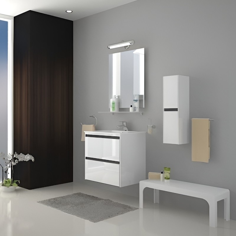 Долен шкаф за баня Beranjena 55x45х63см,бял/опция цвят по RAL, PVC две чекмеджета AR055F Arvipo