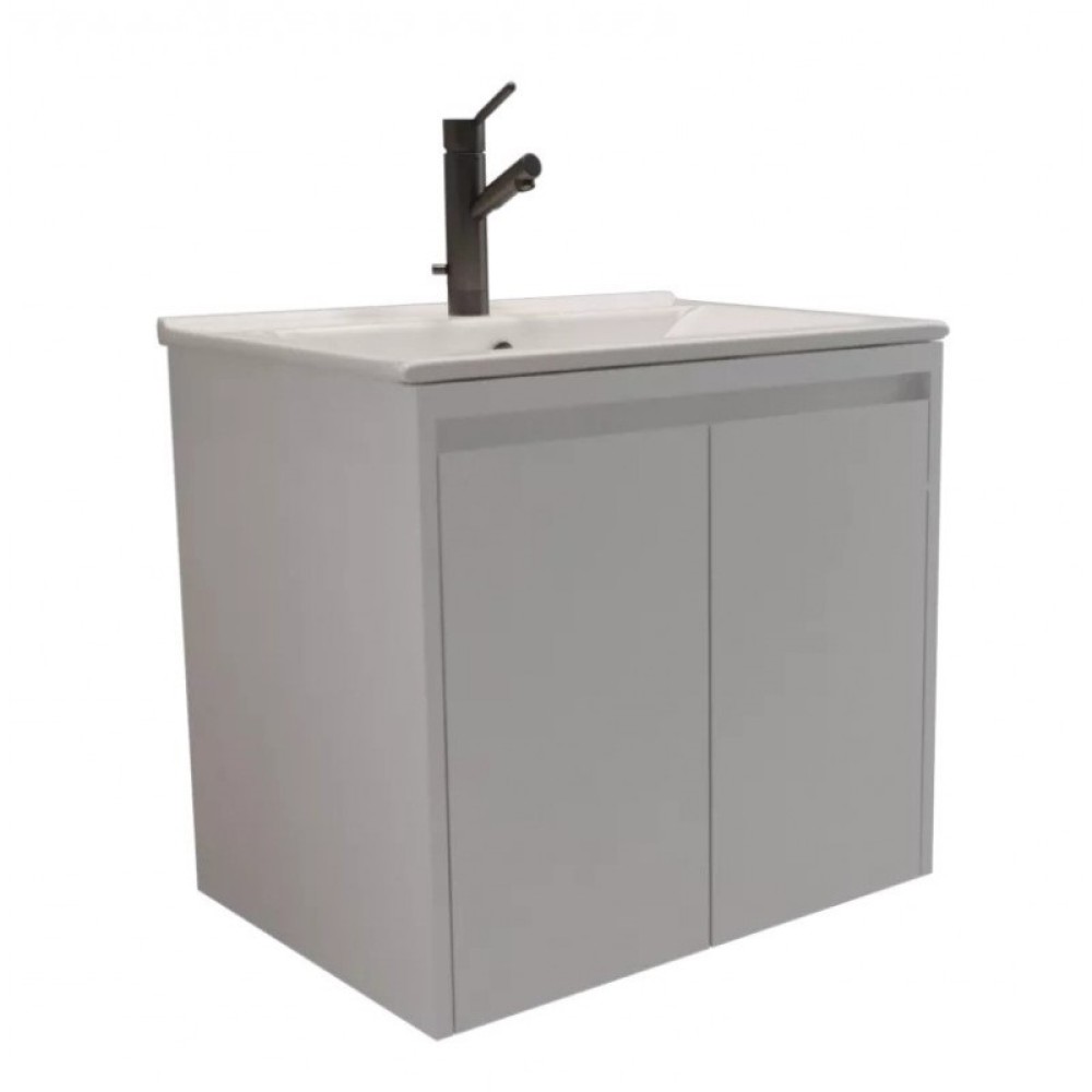 Долен шкаф за баня Beranjena 55x45х63см,бял/опция цвят по RAL, PVC две врати AR055F2 Arvipo
