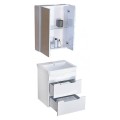 Долен шкаф за баня с мивка Roca Caserta 50-55-60x45х63см,бял/опция цвят по RAL, PVC две чекмеджета AR 105R Arvipo