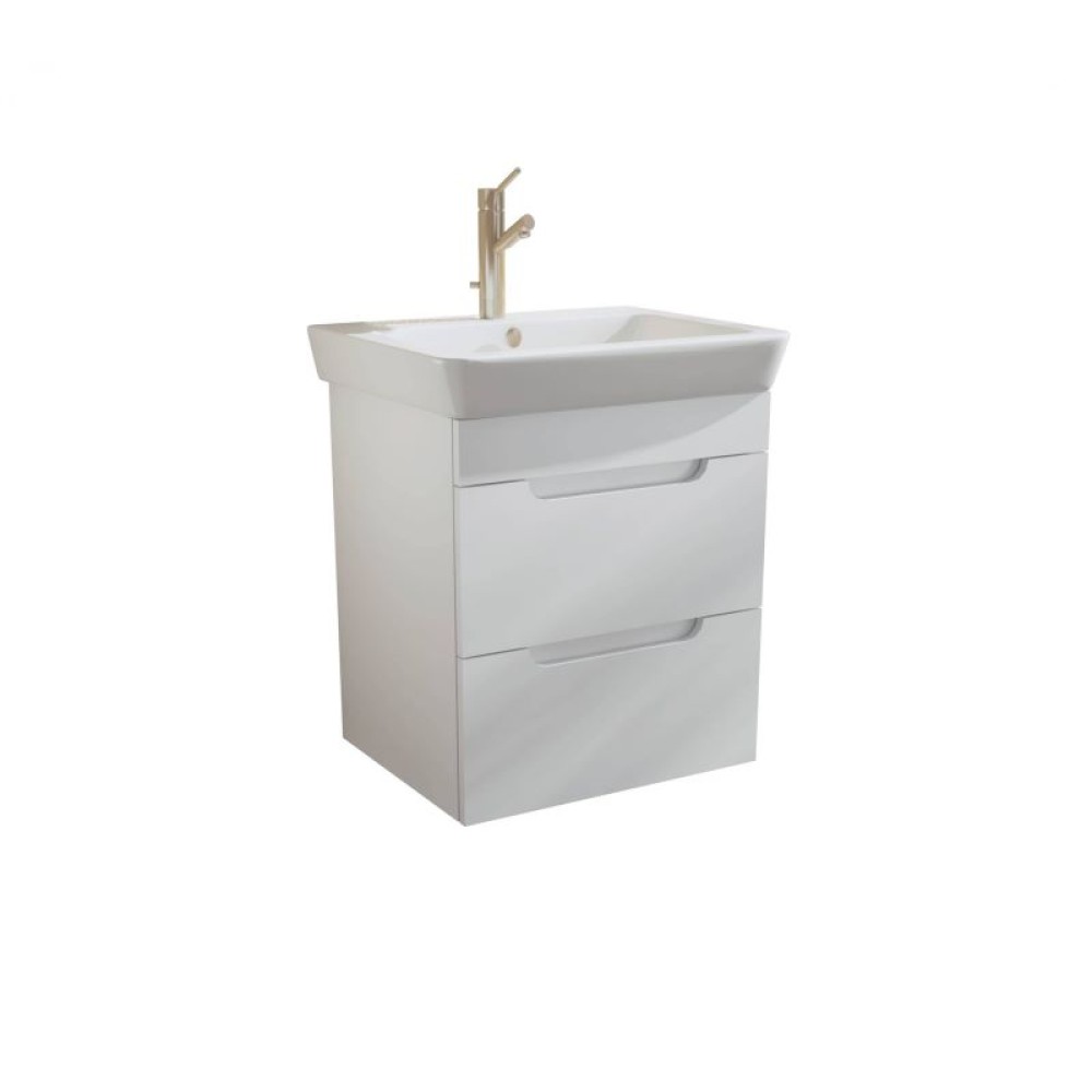 Долен шкаф за баня с мивка Roca Caserta 50-55-60x45х63см,бял/опция цвят по RAL, PVC две чекмеджета AR 105R Arvipo