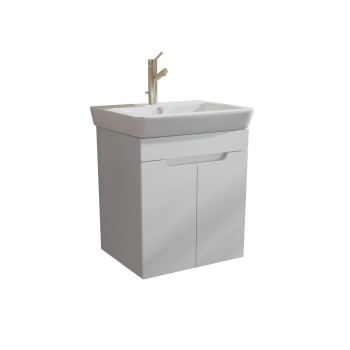 Долен шкаф за баня с мивка Roca Caserta 50-55-60x45х63см,бял/опция цвят по RAL, PVC две врати AR 105 R2 Arvipo