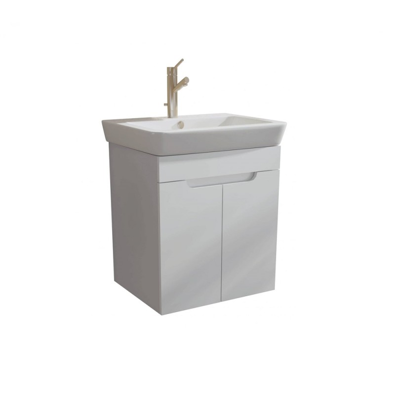 Долен шкаф за баня с мивка Roca Caserta 50-55-60x45х63см,бял/опция цвят по RAL, PVC две врати AR 105 R2 Arvipo