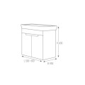 Долен шкаф за баня с мивка Roca Caserta 50-55-60x45х63см,бял/опция цвят по RAL, PVC две врати AR 105 R2 Arvipo