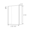 Горен Шкаф Caserta,PVC бял/опция цвят по RAL,oгледални врати AR1050М50 Arvipo