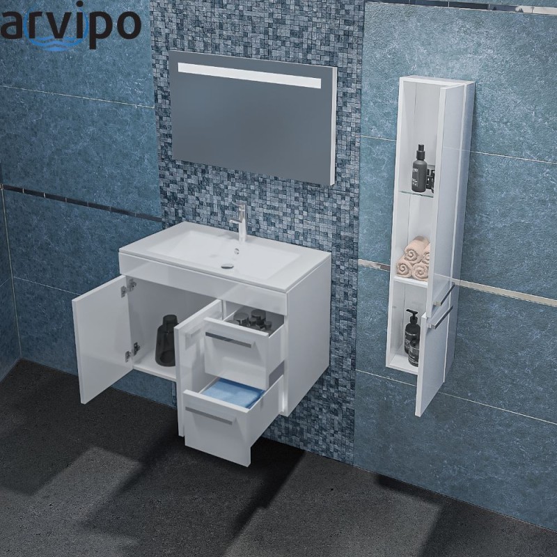 Конзолна колона за баня 25х20х120 см, PVC, бяла/цвят по RAL DEANO ARVIPO AR080K2