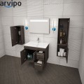 Долен шкаф за баня с мивка бял/RAL, PVC врати и чекмеджета  ERLEGANCE ARVIPO