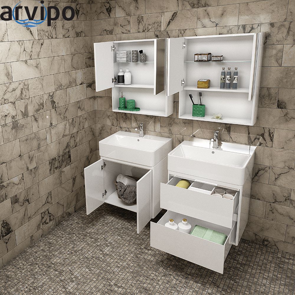 Горен Шкаф oгледалени врати бял/опция цвят по RAL PVC IBERIS Arvipo AR2060M