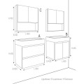Горен Шкаф oгледалени врати бял/опция цвят по RAL PVC IBERIS Arvipo AR2060M