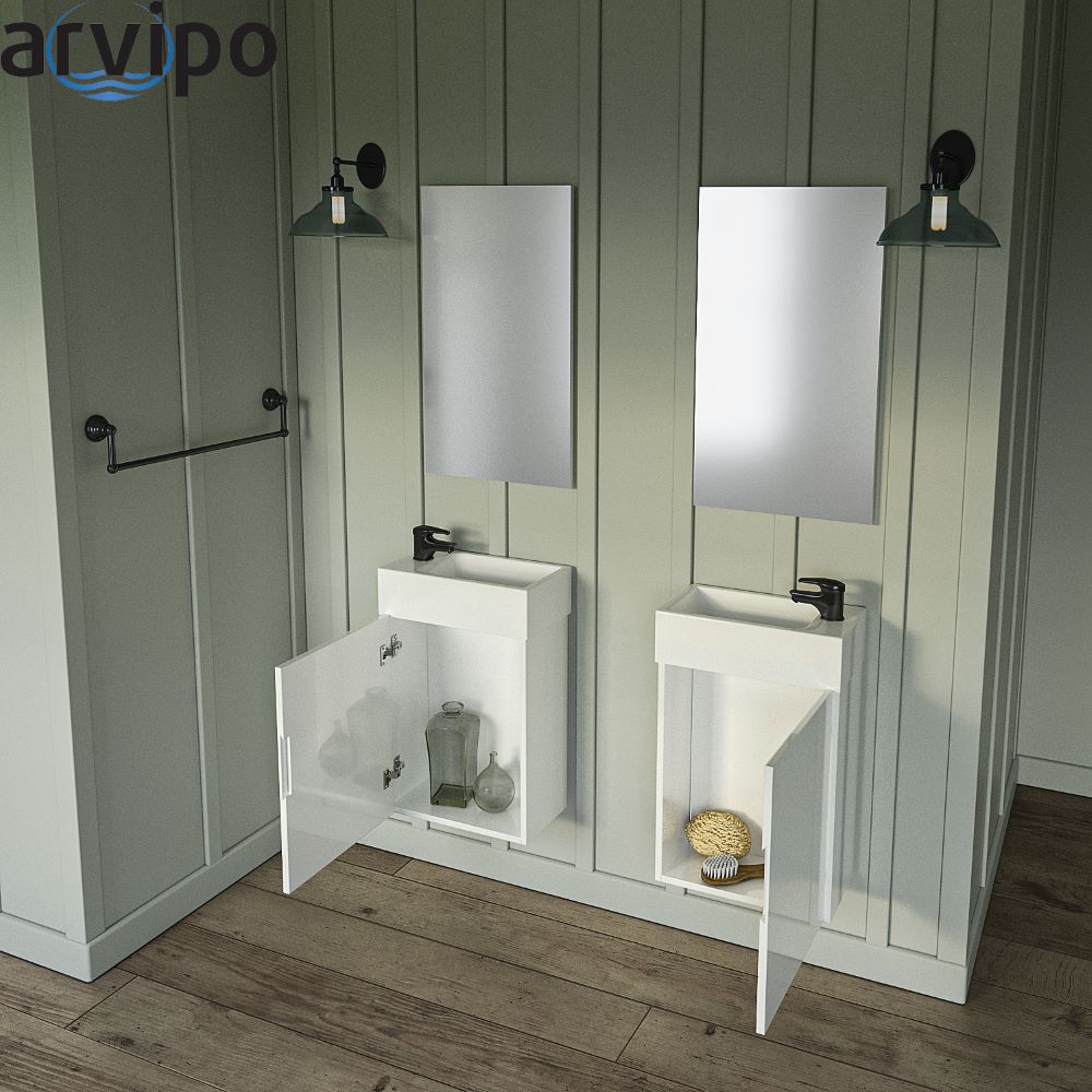 Долен шкаф за баня с мивка LARA ,бял/опция цвят по RAL, PVC ISIK Arvipo AR740F