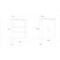 Горен Шкаф PVC с LED осветление бял/опция цвят по RAL,oгледални врати LINE Arvipo