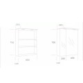 Горен Шкаф PVC с LED осветление бял/опция цвят по RAL,oгледални врати LINE Arvipo