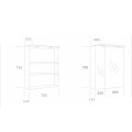 Горен Шкаф PVC с LED осветление бял/опция цвят по RAL,oгледални врати LINE Arvipo