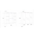 Горен Шкаф PVC с LED осветление бял/опция цвят по RAL,oгледални врати LINE Arvipo