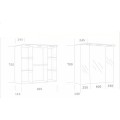 Горен Шкаф PVC с LED осветление бял/опция цвят по RAL,oгледални врати LINE Arvipo