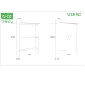 Горен Шкаф PVC с LED осветление бял/опция цвят по RAL,oгледални врати NICE Arvipo