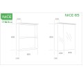 Горен Шкаф PVC с LED осветление бял/опция цвят по RAL,oгледални врати NICE Arvipo