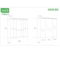 Горен Шкаф PVC с LED осветление бял/опция цвят по RAL,oгледални врати NICE Arvipo