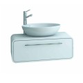 Долен шкаф за баня с мивка бял/дървесен/RAL, PVC чекмдже OVAL ARVIPO