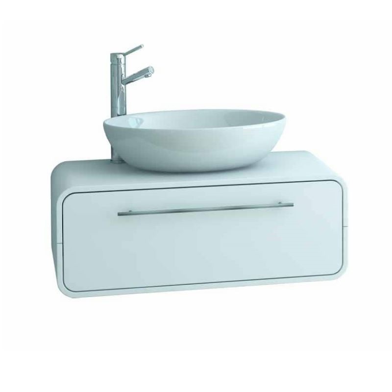 Долен шкаф за баня с мивка бял/дървесен/RAL, PVC чекмдже OVAL ARVIPO