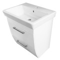 Долен шкаф за баня с мивка ROCA Caserta 55/60x45х65см,бял/опция цвят по RAL, PVC две чекмеджета ROUND Arvipo AR155F