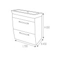Долен шкаф за баня с мивка ROCA Caserta 55/60x45х65см,бял/опция цвят по RAL, PVC две чекмеджета ROUND Arvipo AR155F