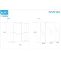 Горен Шкаф PVC бял/опция цвят по RAL,oгледални врати Soft Arvipo
